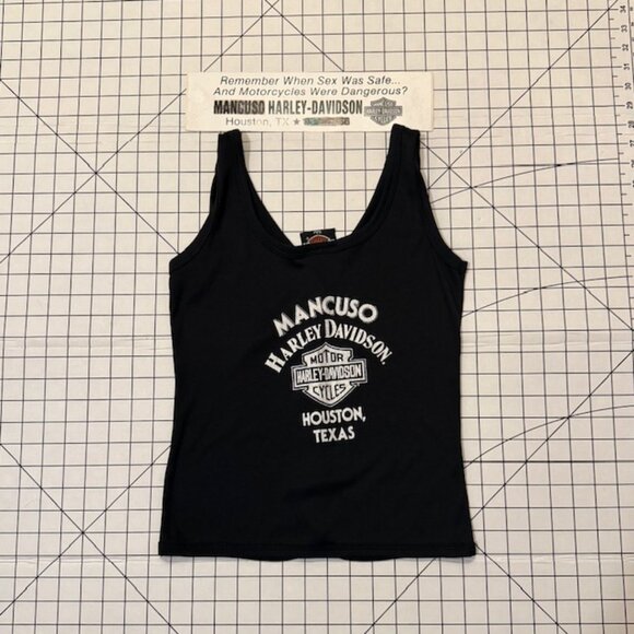 RARE 1991 HARLEY DAVIDSON TRIBAL DESIGN WOMEN TANK TOP SZ SM AND BUMPER STICKER - Picture 3 of 13